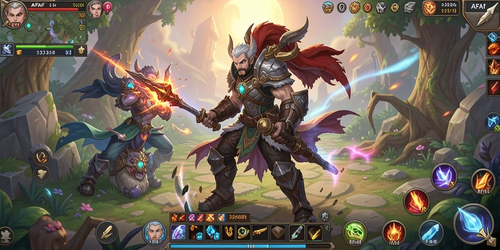 Tampilan aksi seru dalam gameplay ARPG AFAF yang mendebarkan.