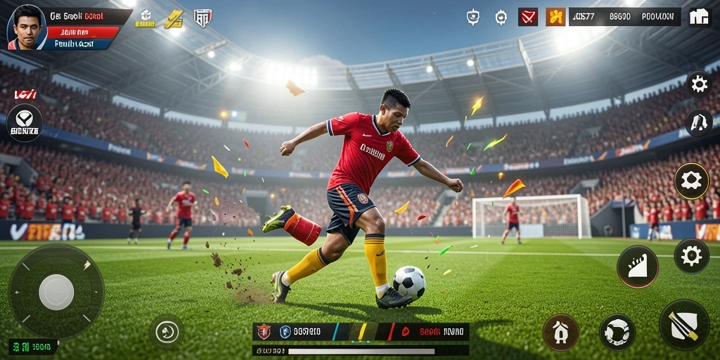 Tangkapan layar JOS77 yang menunjukkan aksi pertandingan sepak bola.