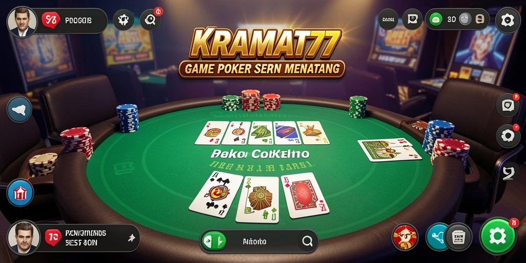 Screenshot gameplay KRAMAT77 menampilkan momen seru berlangsungnya permainan Poker.