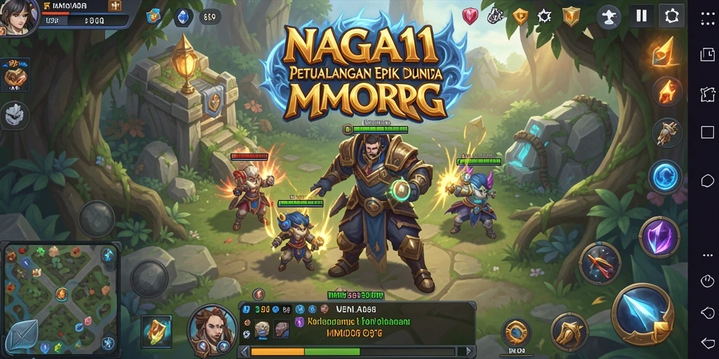 Screenshot gameplay NAGA11 yang menampilkan petualangan seru di dunia MMORPG.