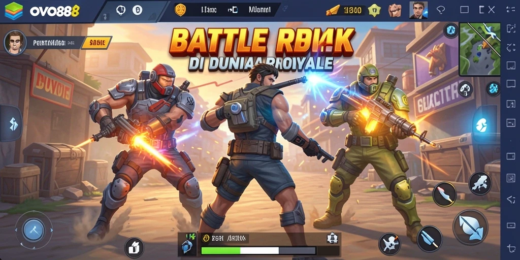 Tangkapan layar OVO88 menampilkan pertempuran seru di arena Battle Royale.