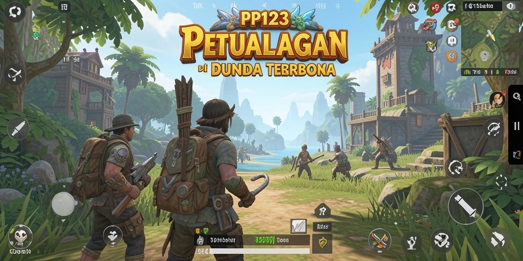Screenshot gameplay PP123 yang menampilkan petualangan di dunia terbuka.