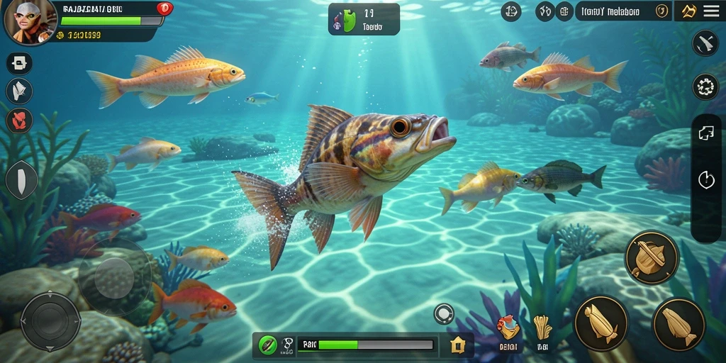 Tangkapan layar gameplay RAJAZEUS menampilkan aksi menembak ikan yang seru.