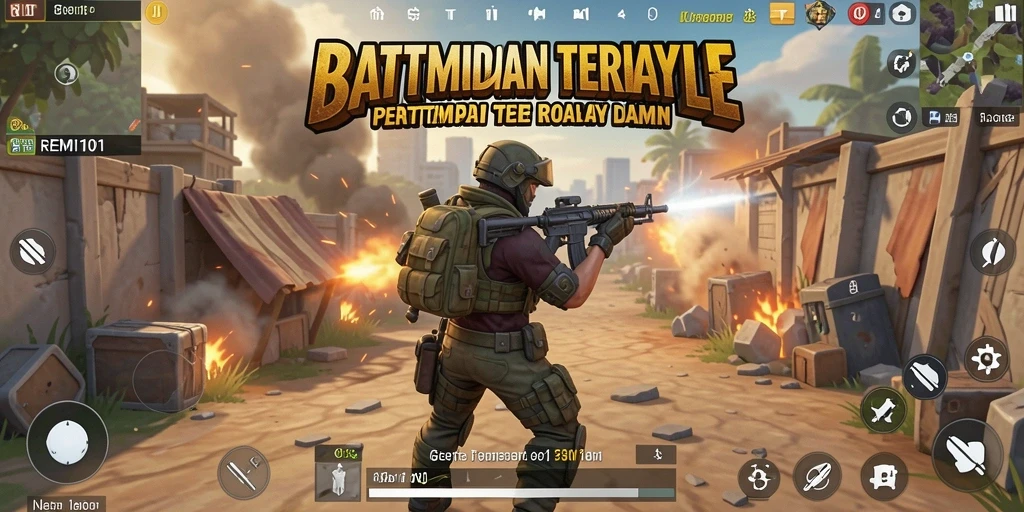 Tampilan gameplay seru di arena pertempuran Battle Royale.