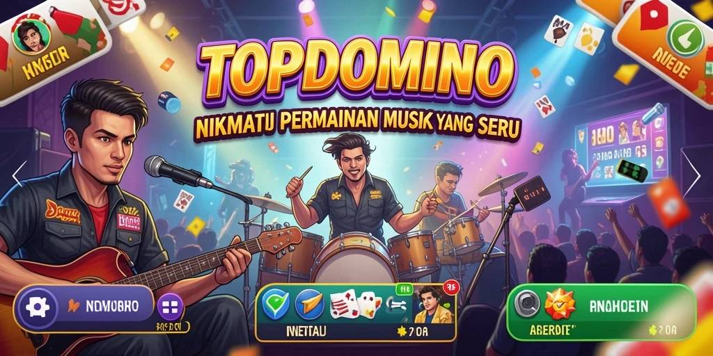 Tampilan gameplay seru yang penuh warna di TOPDOMINO.